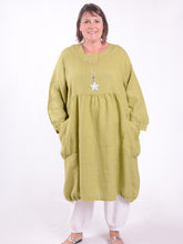 Lagenlook Linen Dress with Pockets - 12238, , Pure Plus Clothing, Lagenlook Clothing, Plus Size Fashion, Over 50 Fashion